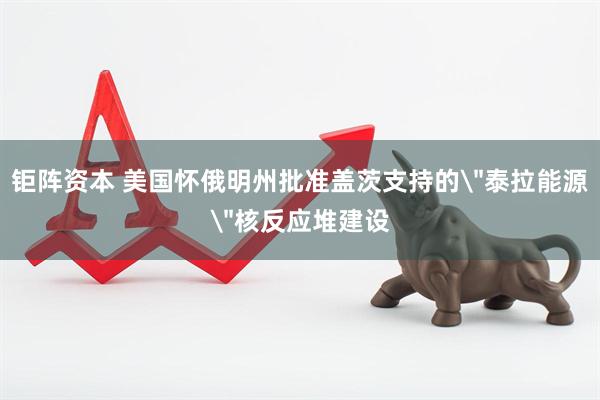 钜阵资本 美国怀俄明州批准盖茨支持的＂泰拉能源＂核反应堆建设