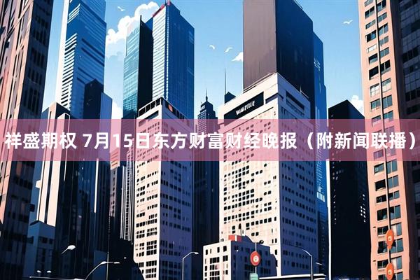 祥盛期权 7月15日东方财富财经晚报（附新闻联播）